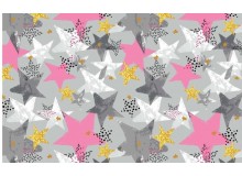 Jersey - Star Confetti grau rosa